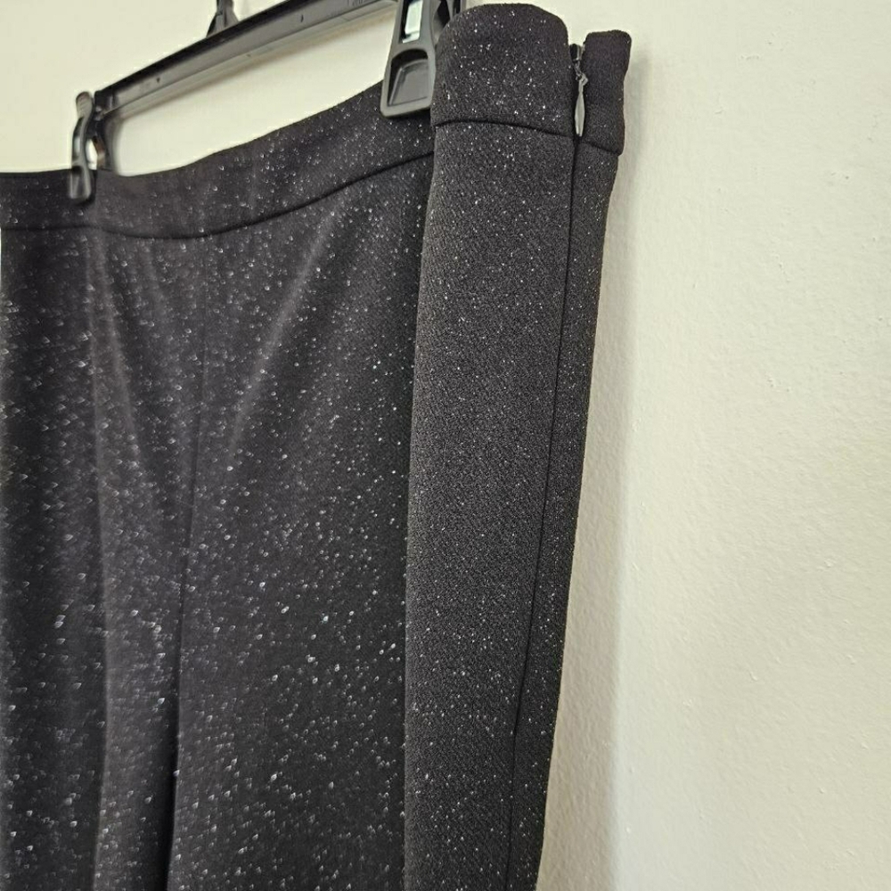 Talbots Black Glitter Sparkle Wide-Leg Pants 12 - Picture 4 of 10